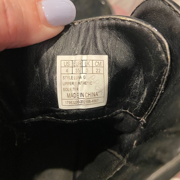 Gotta Flurt Luna Black Patent Combat Boots Girls Sz 4 - Picture 5 of 8